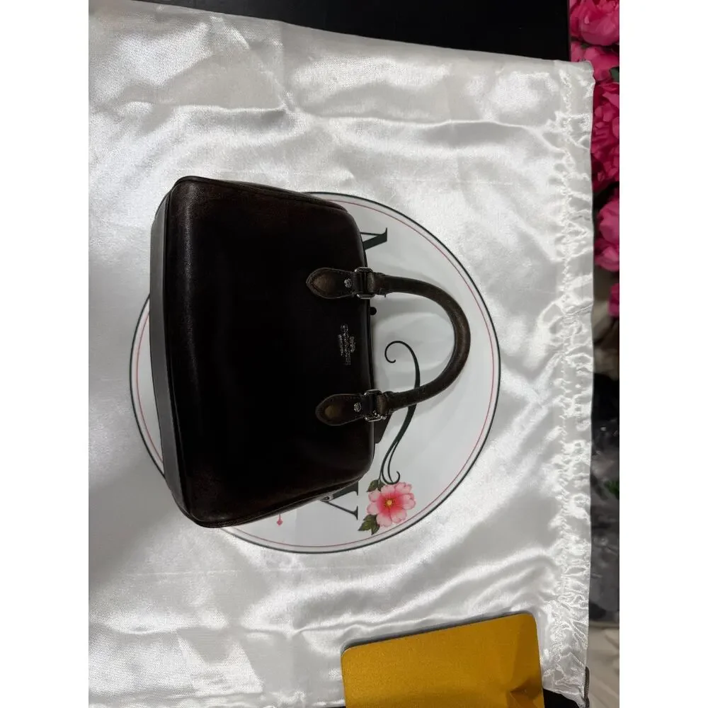 NWT B11-005 COACH Mini Rowan Crossbody Bag Loved Leather CEN22 SVPMZ Black Brown